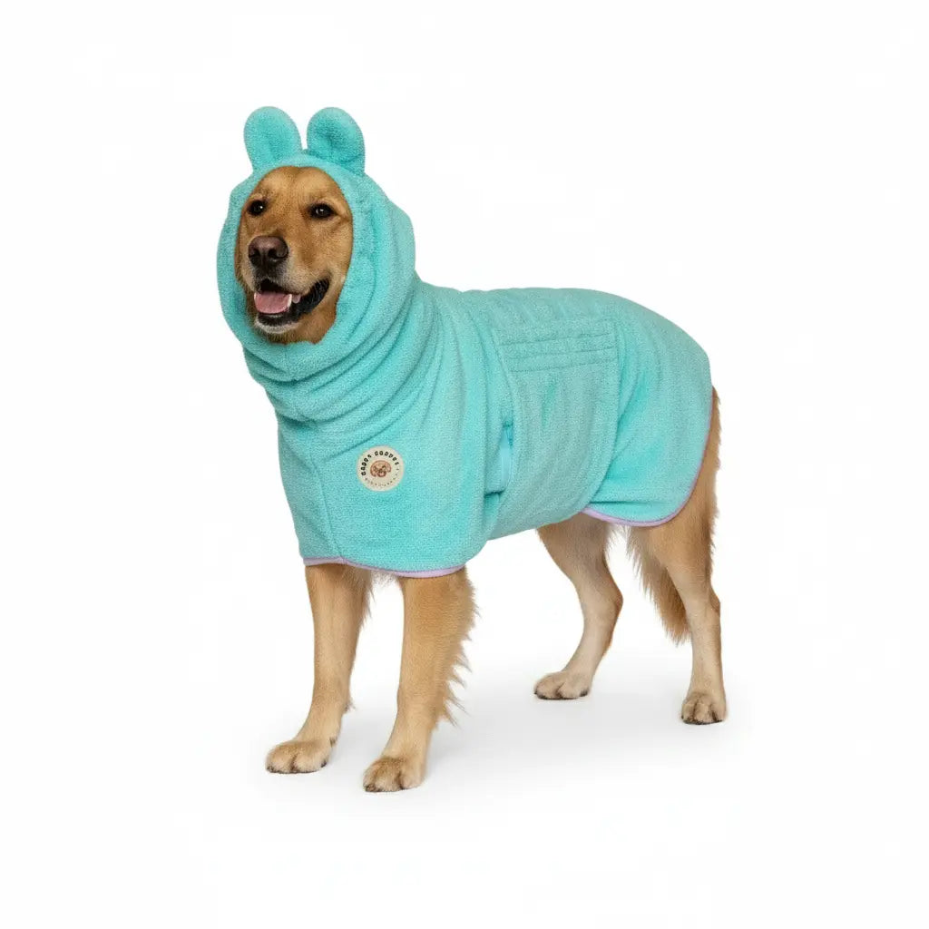 DERPY CHAPPY Premium Dog Towel Robe & Bathrobe │ for Drying Dogs after Baths, Swims & Rainy Walks │ Add to Cart Buy Now Microfiber Dog Bath Towel Robe │ Ultra‑Absorbent, Fast‑Drying & Adjustable Extra‑Warm Coat │ Made in Korea
