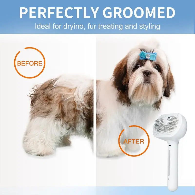 Pet Spray Hair Removal Comb, One Button Hair Removal Comb, Spray Odor Removal, Cat Brush, Dog Beauty Brush