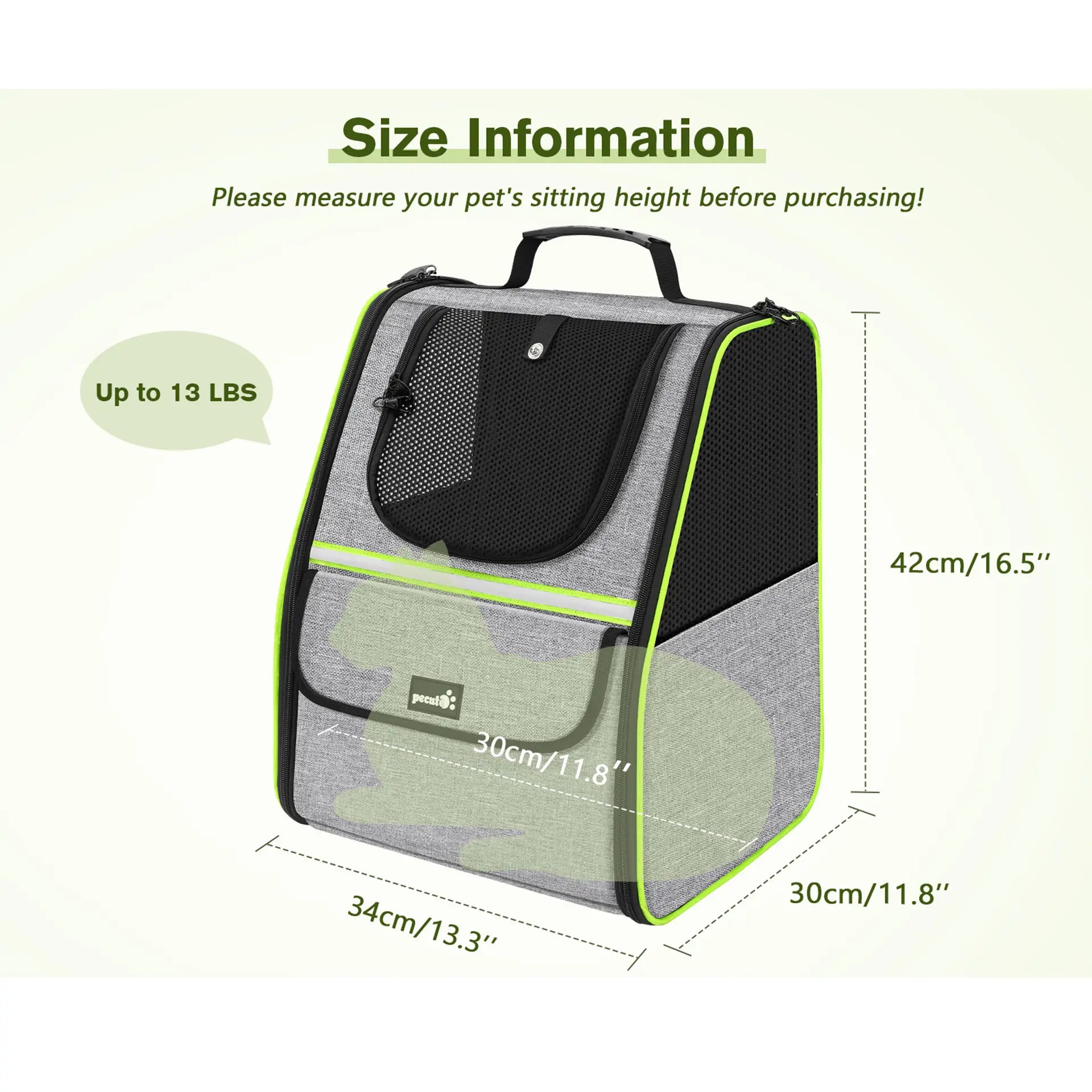 Pecute Trapezoidal Cat Backpack, Comfortable Travel, Well-Ventilated, Available in Black and Grey.